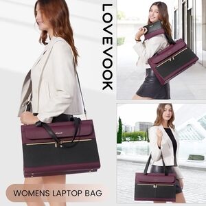 Lovevook Women's Black and Purple Laptop Bag